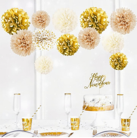 Pompones de papel neutros