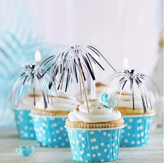 Topper fuegos artificiales plata