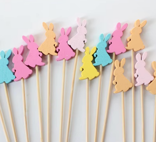 Toppers conejitos colores