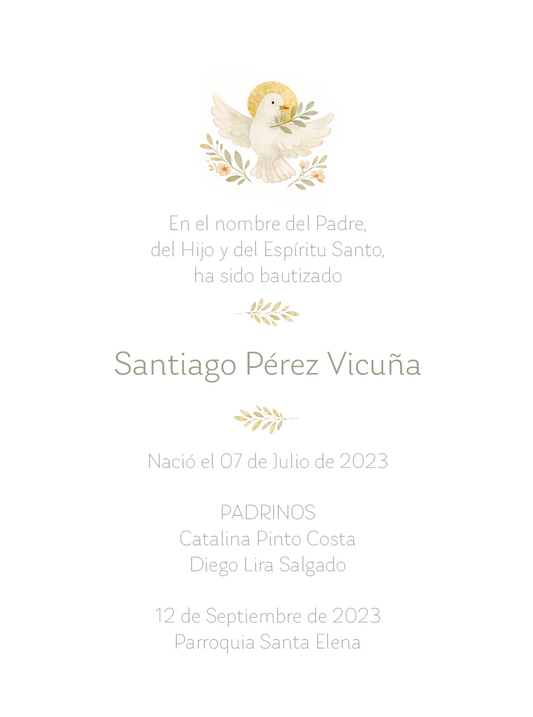 Santito Espíritu Santo hojitas
