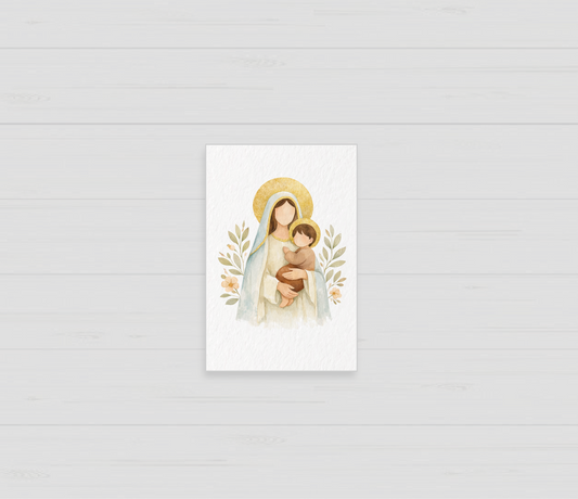 Virgen y niño Jesús hojitas