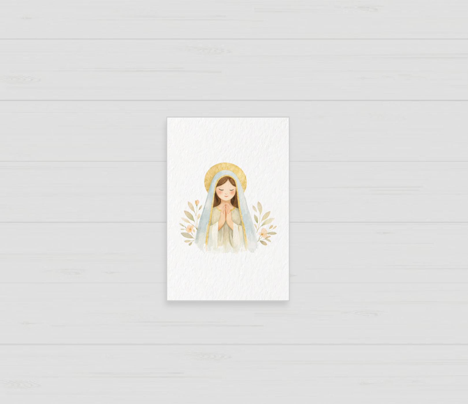 Santito de bautizo de la Virgen en calma, recuerdo personalizado