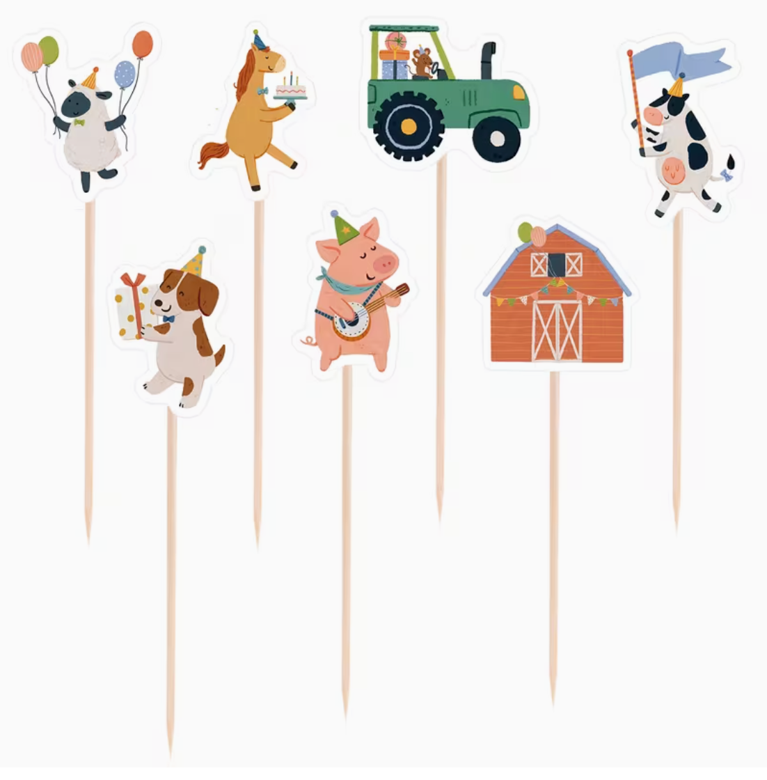 Topper animales granja feliz