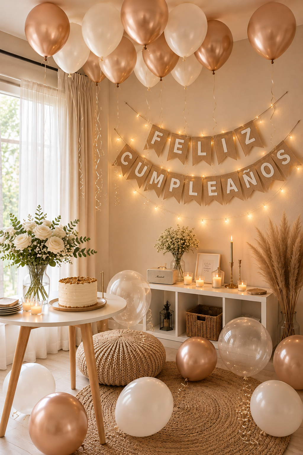 Banderín feliz cumpleaños arpillera