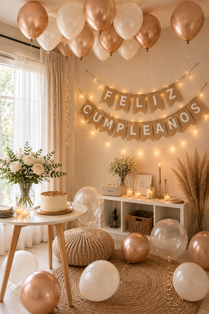 Banderín feliz cumpleaños arpillera