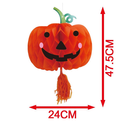 Calabaza naranja colgante con borla medidas 24 x 47,5 cm