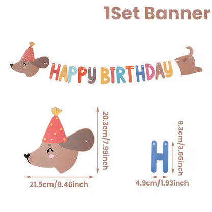 Guirnalda happy birthday salchicha