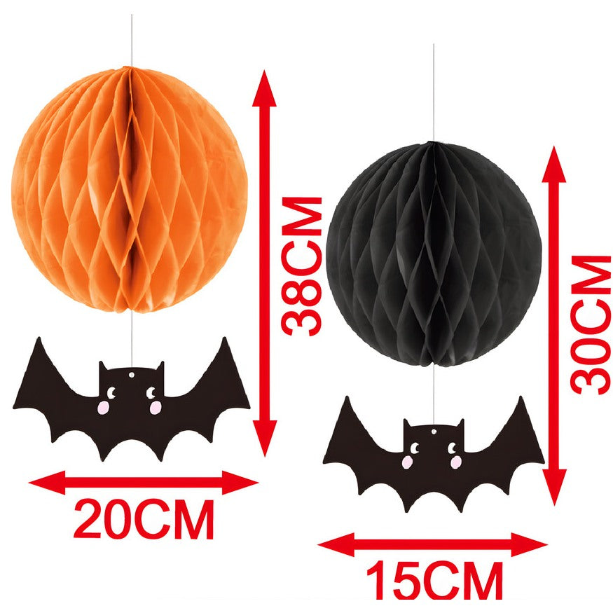 Murciélagos colgantes negro y naranja medidas