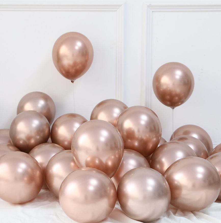 10 Globos de Colores Metálicos