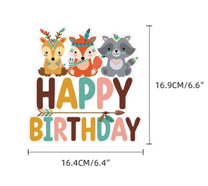 Topper torta animales indie