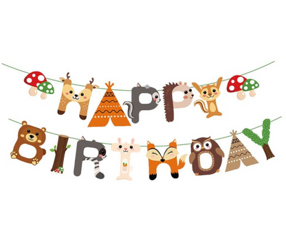 Happy birthday animales del bosque