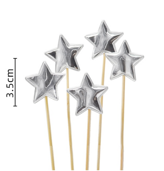 Topper estrellas plateadas