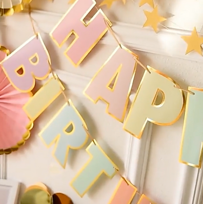 Banderín happy birthday hadas