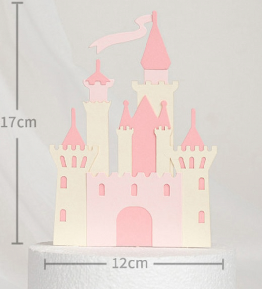 Topper castillo torta rosado