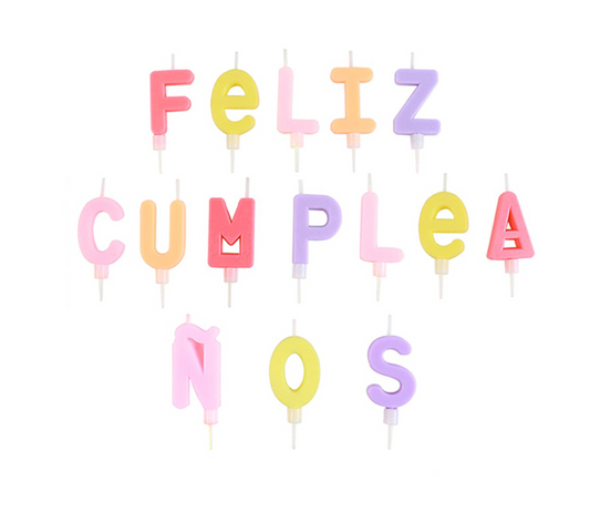 Velas feliz cumpleaños tonos rosados