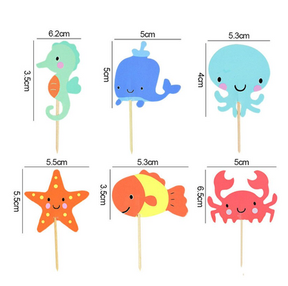 Toppers bajo el mar animales