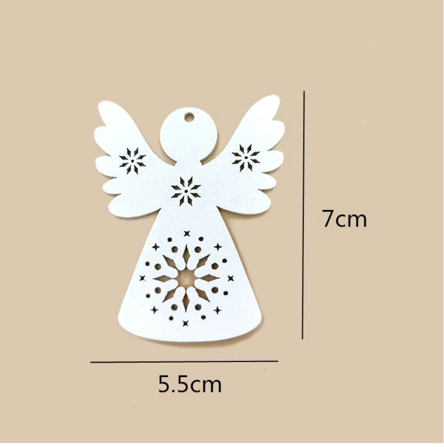 Ángel de madera blanco